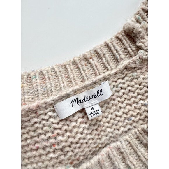 MADEWELL Donegal Funfetti flecked wide sleeve sweater Sweater, Size M - Picture 13 of 16